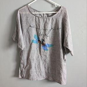 Whisper words of wisdom crepe style top